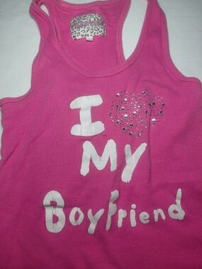 Girls Pink 'I ♥ My Boyfriend' Tank Top